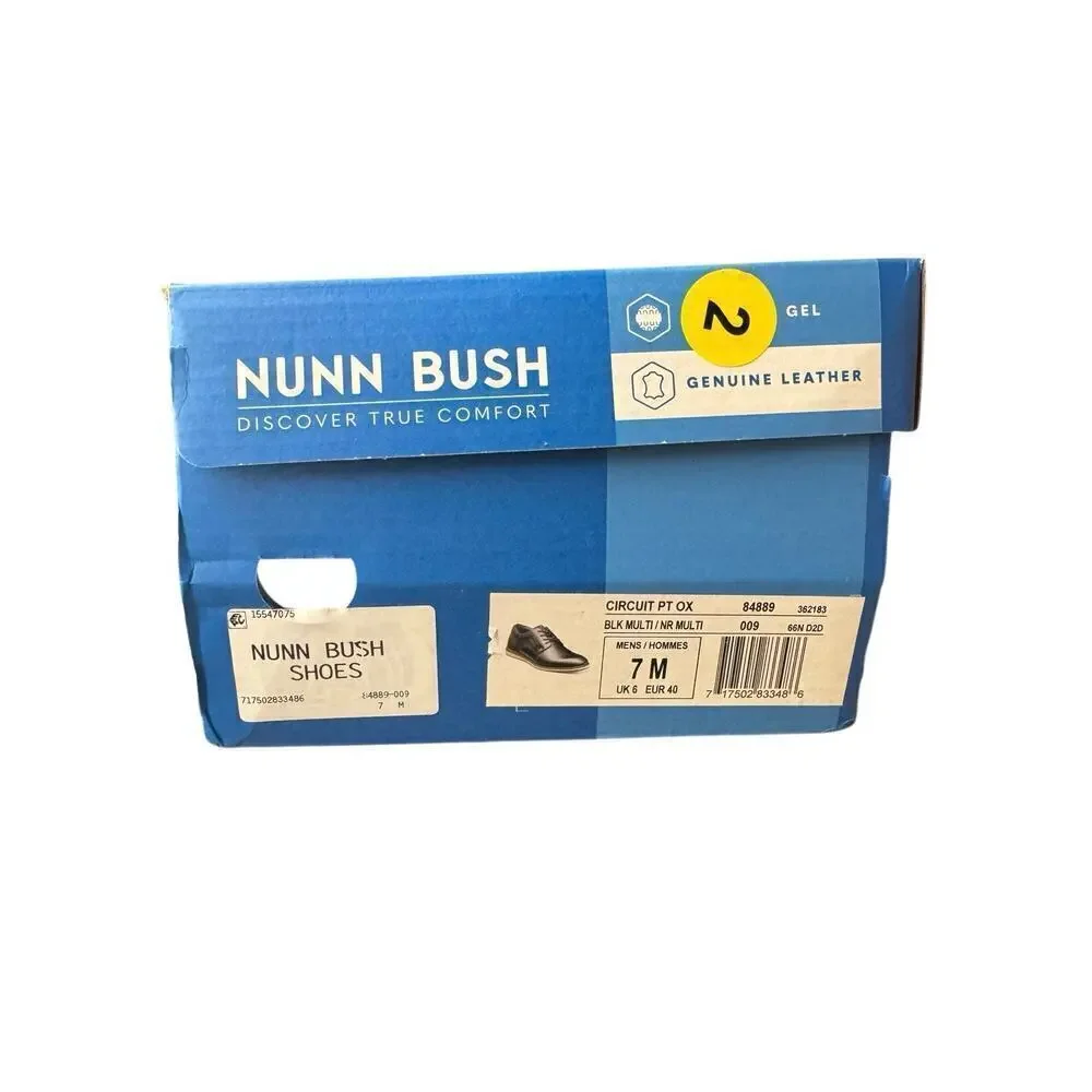 Nunn Bush NEW Circuit Black Plain Toe Oxford Men's Leather Shoes Size 7